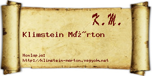 Klimstein Márton névjegykártya